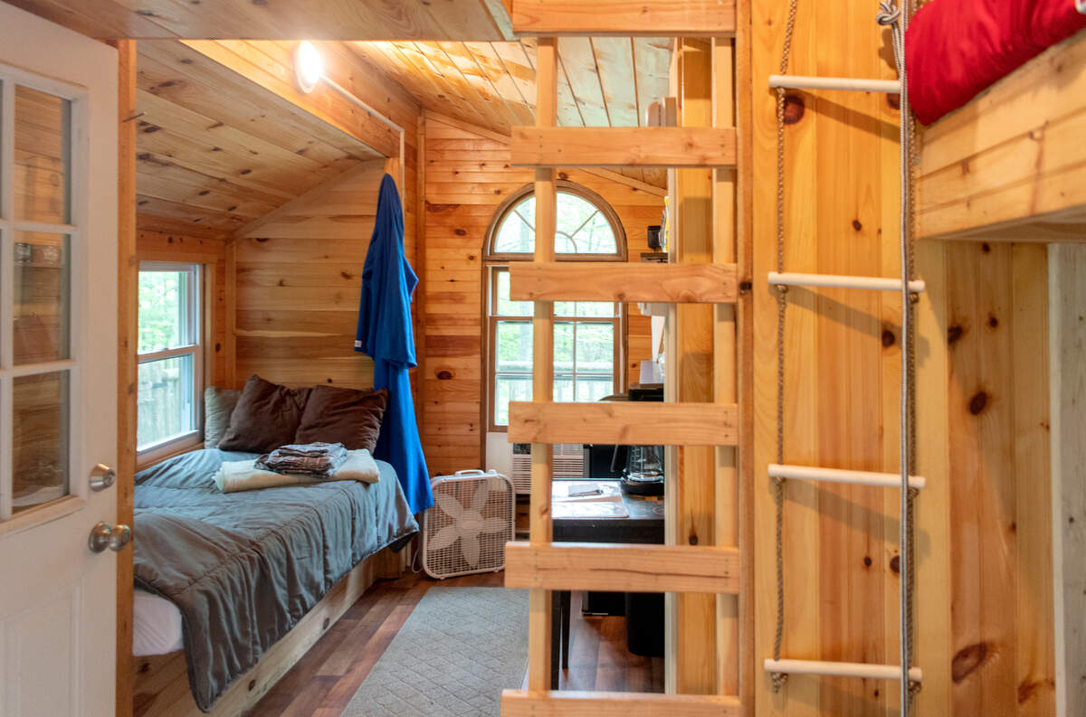 A look inside the unique treehouse Airbnb in Huntingdon.