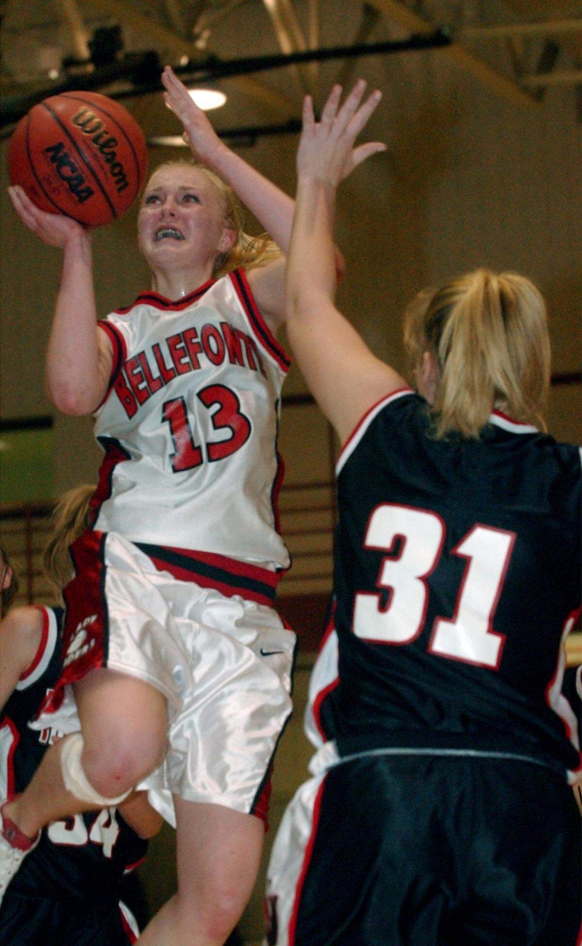 Bellefonte High School's Kristin Irwin jumps to shoot during a game on Feb. 22, 2005.