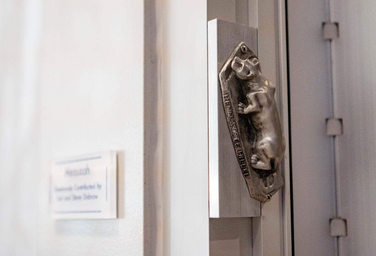 Nittany Lion mezuzahs at Penn State Hillel’s new home, the Gutterman Family Center For Jewish Life on Garner Street in downtown State College on Friday, Sept. 9, 2022.