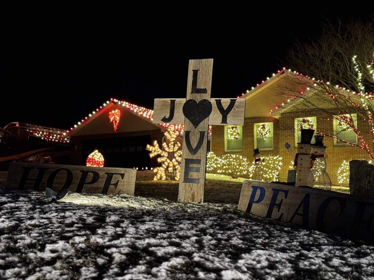Christmas decorations outside 668 N. Harrison Road, Pleasant Gap on Dec. 4, 2025.