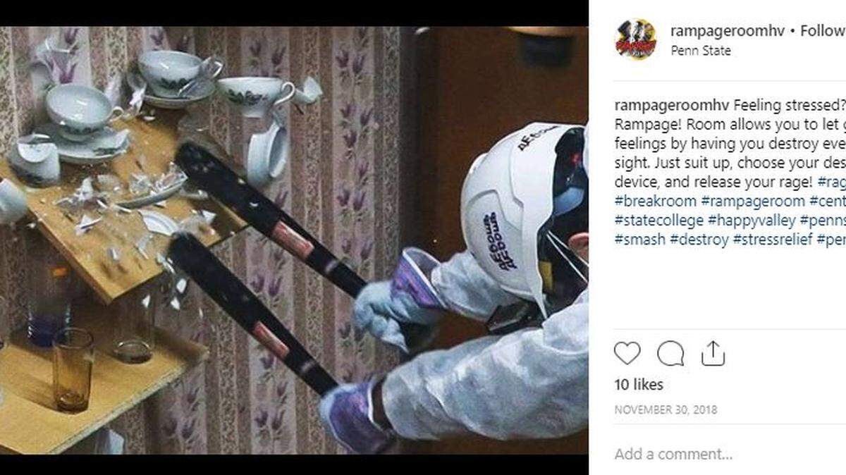 Rampage Room is set to open at the Nittany Mall in March, providing people with the opportunity to take out they’re stress and anger by literally smashing things.
