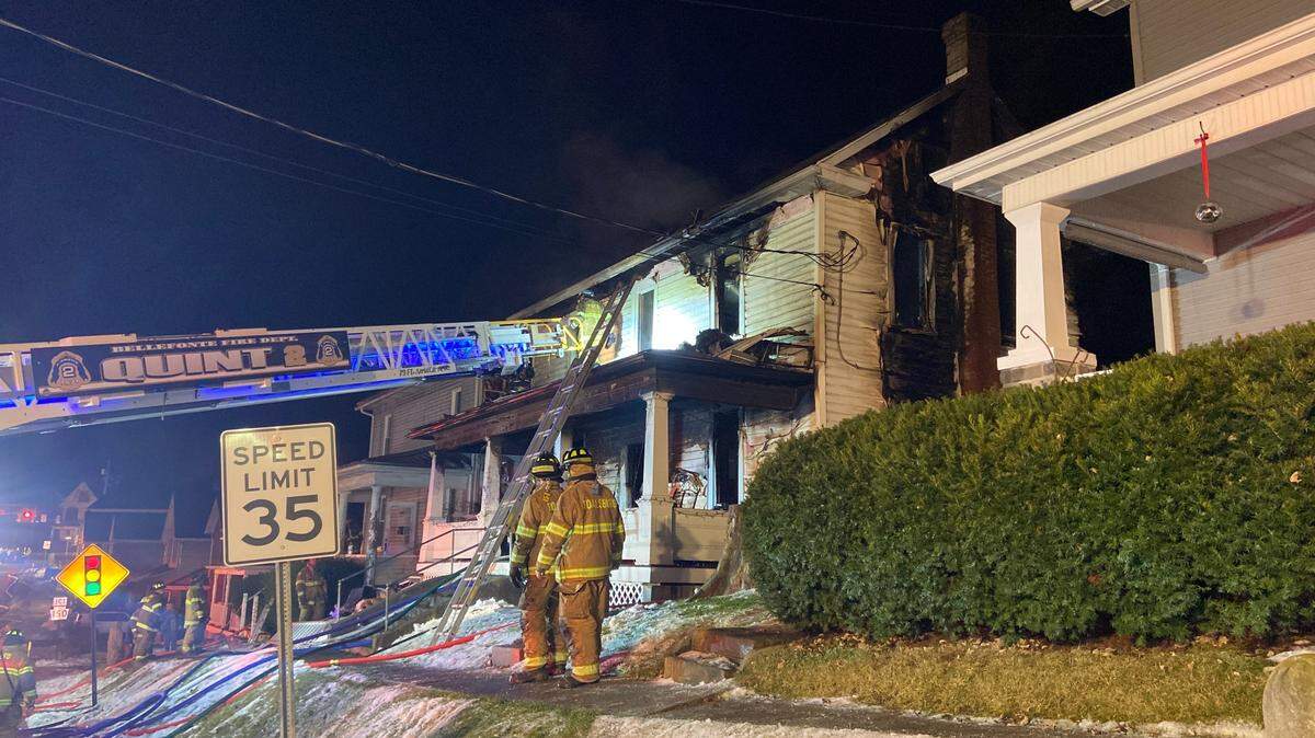 Firefighters work to extinguish a December fire in Spring Township.