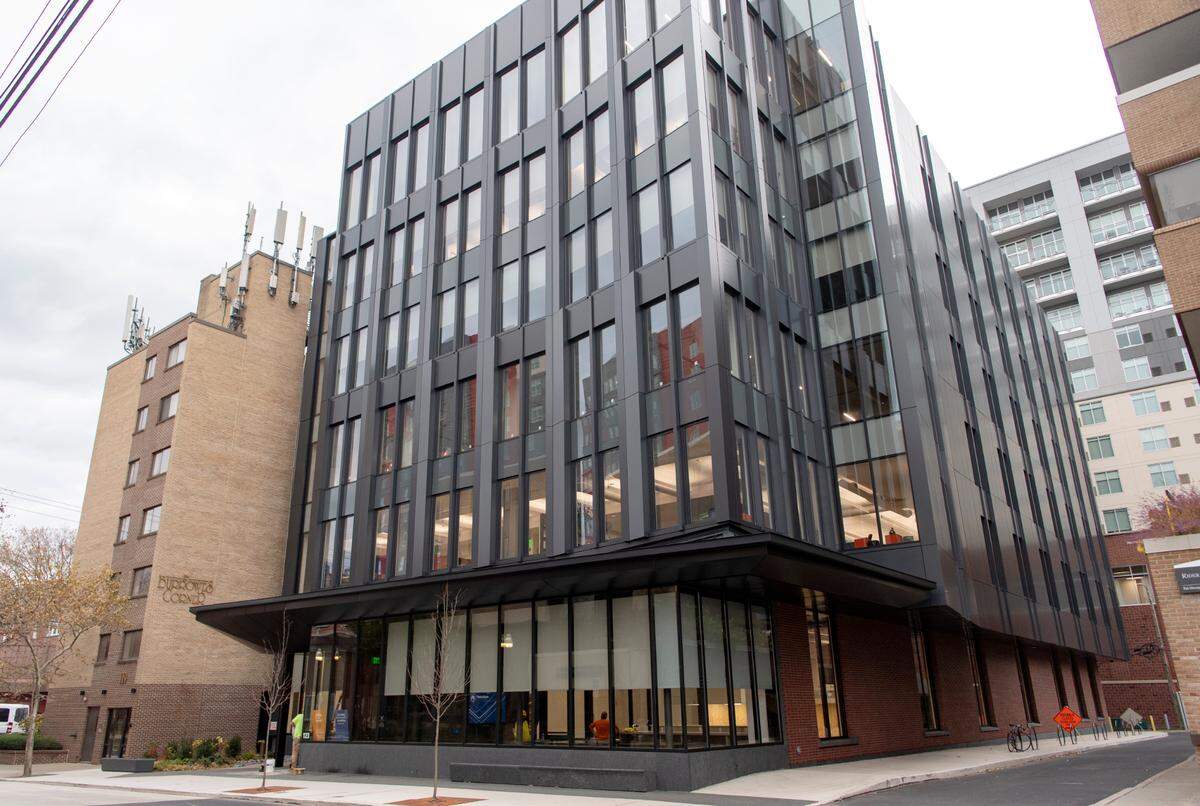 Penn State’s Innovation Hub, pictured in 2021, at 123 South Burrowes St. in downtown State College.