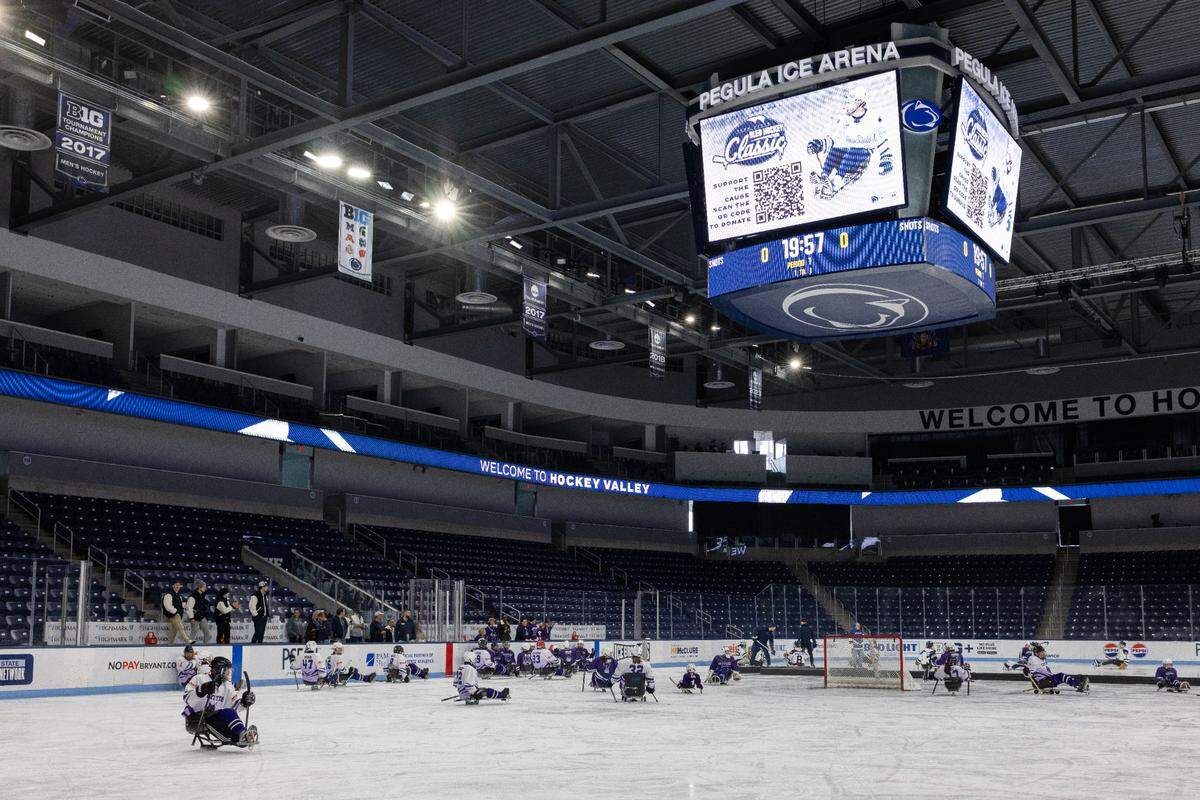 The State College Coyotes took on Penn State men’s hockey Sunday, Jan. 26, 2025, in the third annual Penn State Sled Hockey Classic.