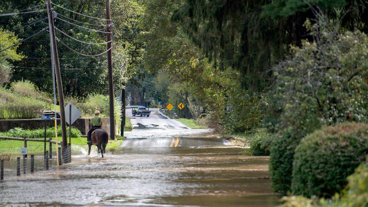 Heavy rains in Millheim made Elk Creek flood in this September 2021 file photo. Could a tropical storm bring more flooding to Centre County this week?