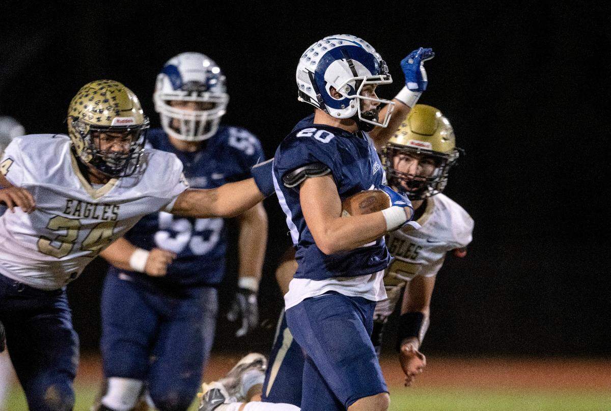 Bald Eagle Area defenders can’t stop Penns Valley’s John Meyer during the game on Thursday, Nov. 10, 2022.