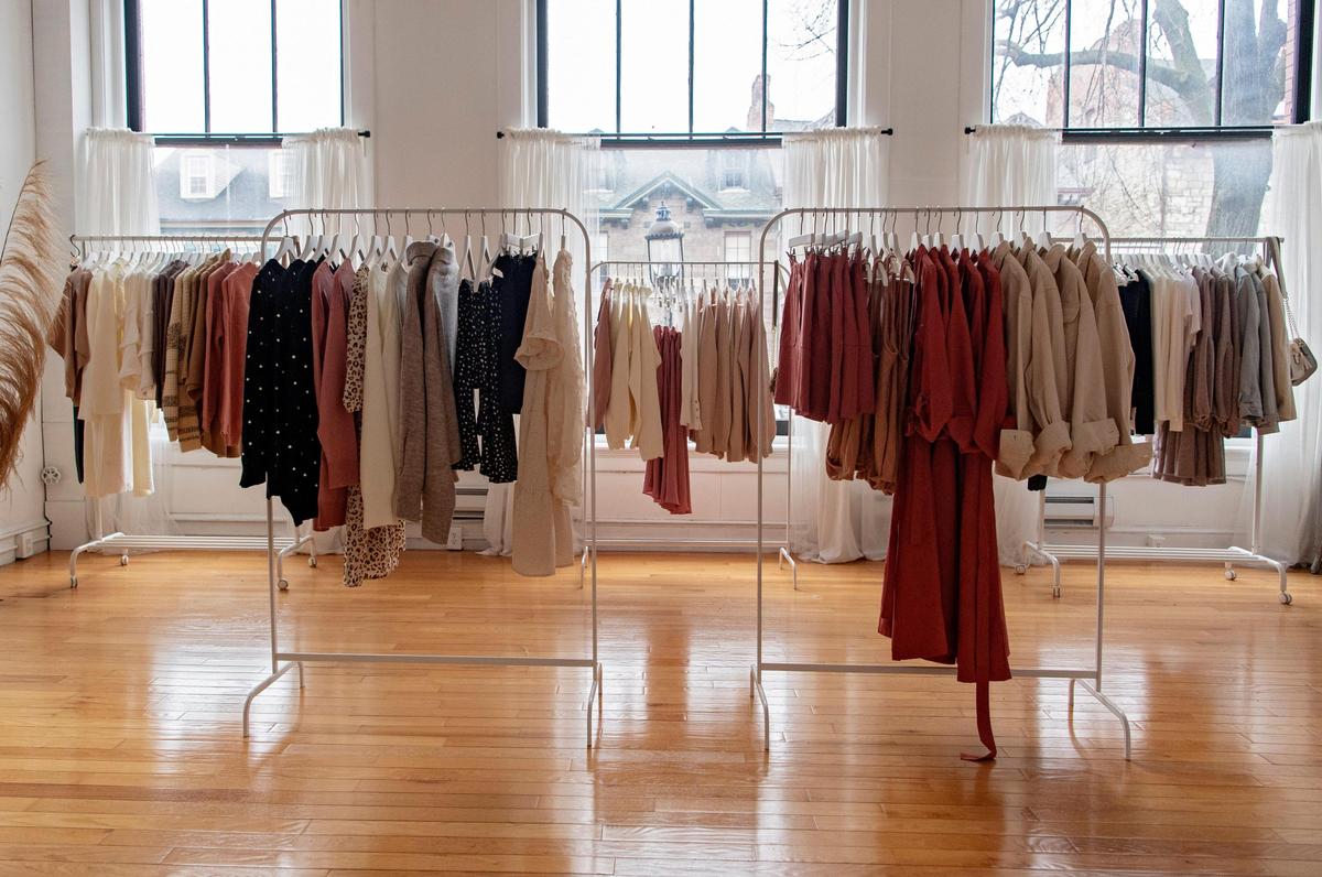 Clothes on display at Lock Boutique, a new women’s clothing boutique in Bellefonte.