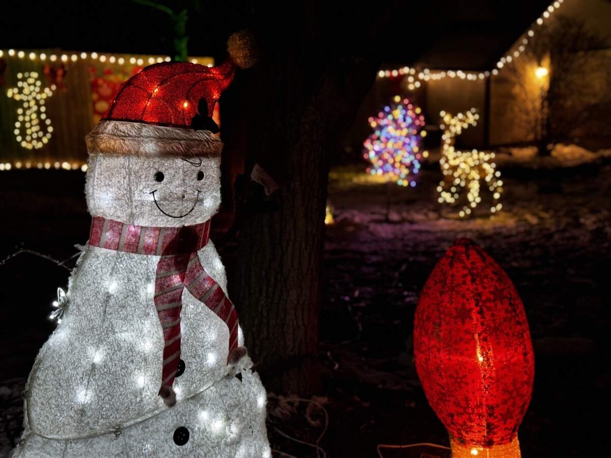 A snowman decoration at 521 Squirrel Drive, State College, on Dec. 4, 2025.