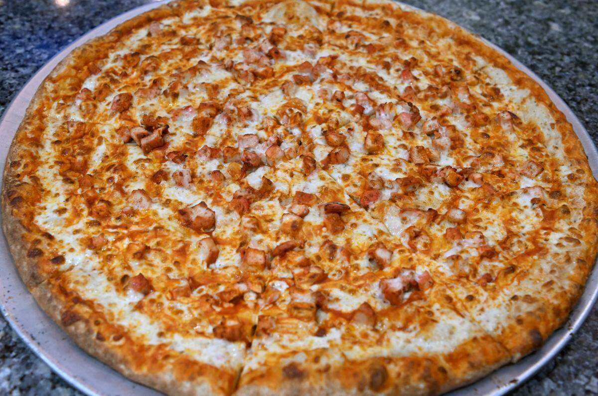 A buffalo pizza from Allen Street Pizza on Tuesday, May 2, 2023.