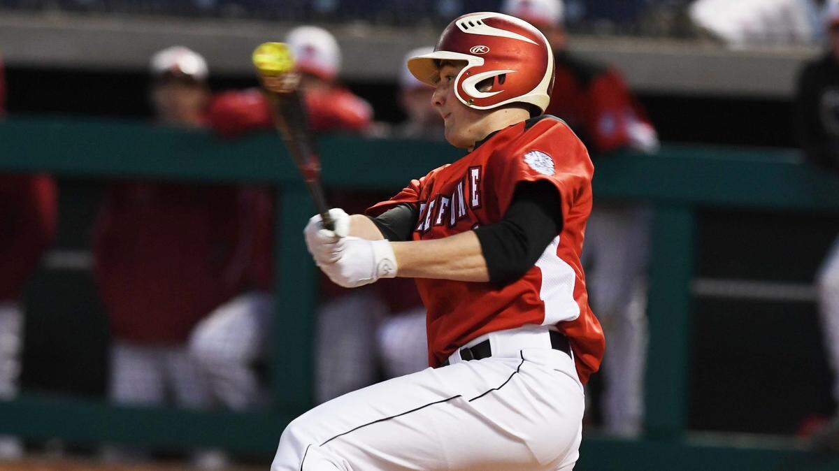 Bellefonte’s CJ Funk swings at the ball during a game against State College Saturday, April 8, 2017 at Medlar Field.