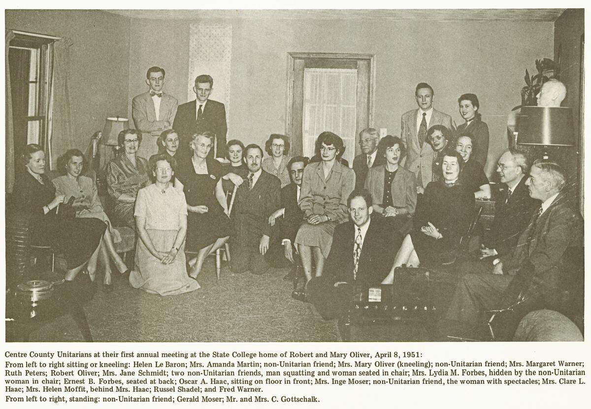 A photograph of the Centre County Unitarians founders.