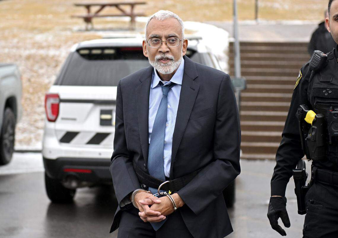 Subramanyam “Subu” Vedam arrives at the Centre County Courthouse for his Post-Conviction Relief Act hearing on Thursday, Feb. 6, 2025.
