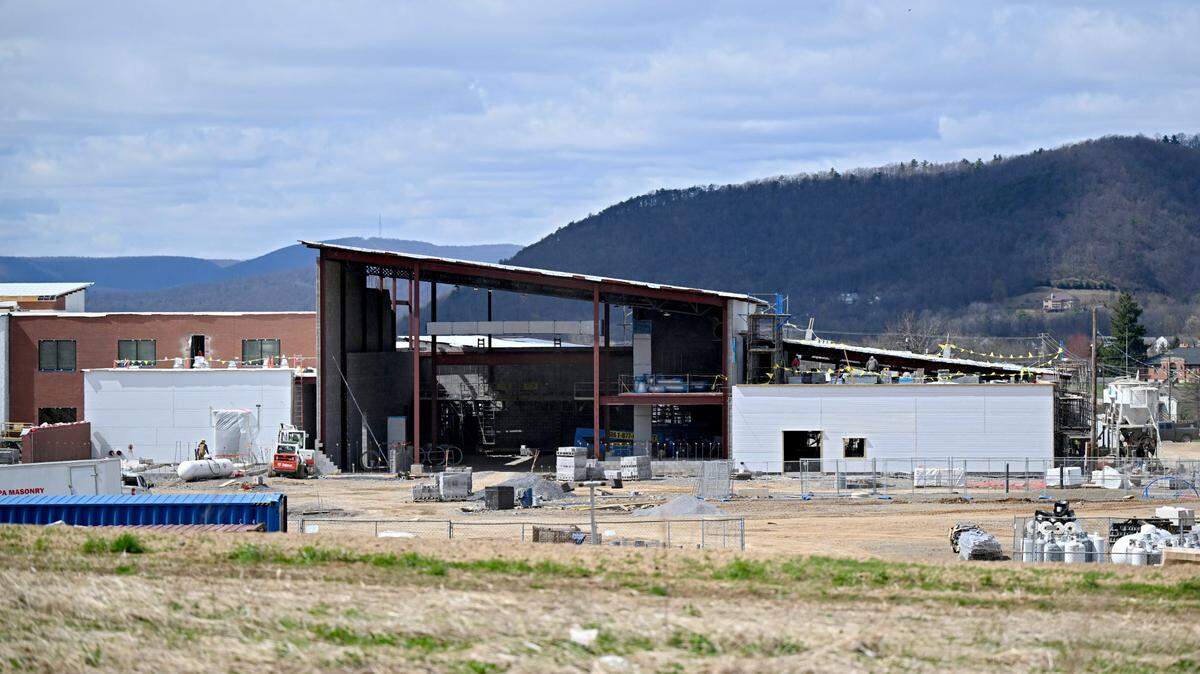 Construction of the new Bellefonte Area School District elementary school is pictured here on Tuesday, April 8, 2025.