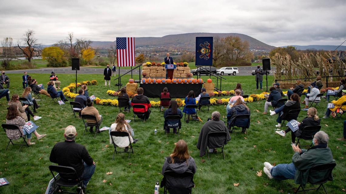 Kamala Harris’ husband Doug Emhoff makes campaign stop in State College to rally voters