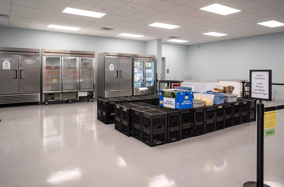 The produce and meat section of the new State College Food Bank location on Gerald Street on Wednesday, April 10, 2024.