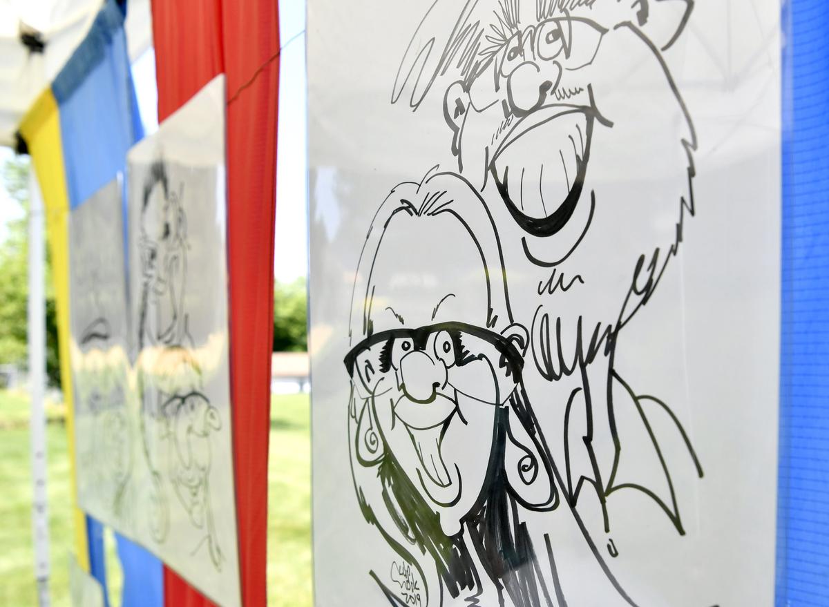 Artist Chip Mock has been doing caricatures for 40 years.