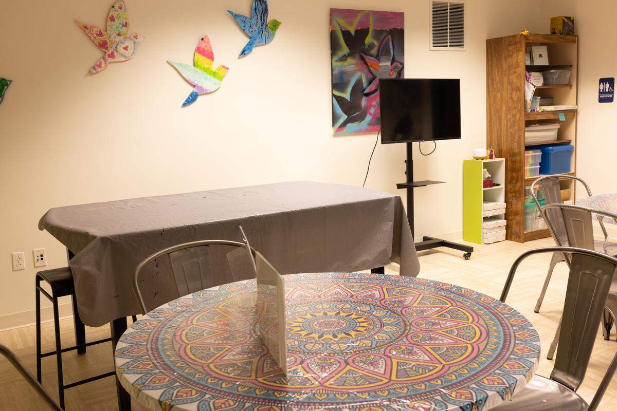 The art room for arts and crafts is pictured at the new Jana Marie Foundation location.