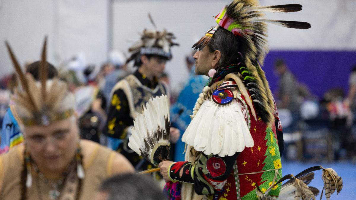 Dancers perform at the Penn State 2025 Powwow on March 29, 2025 at C3 Sports Complex.