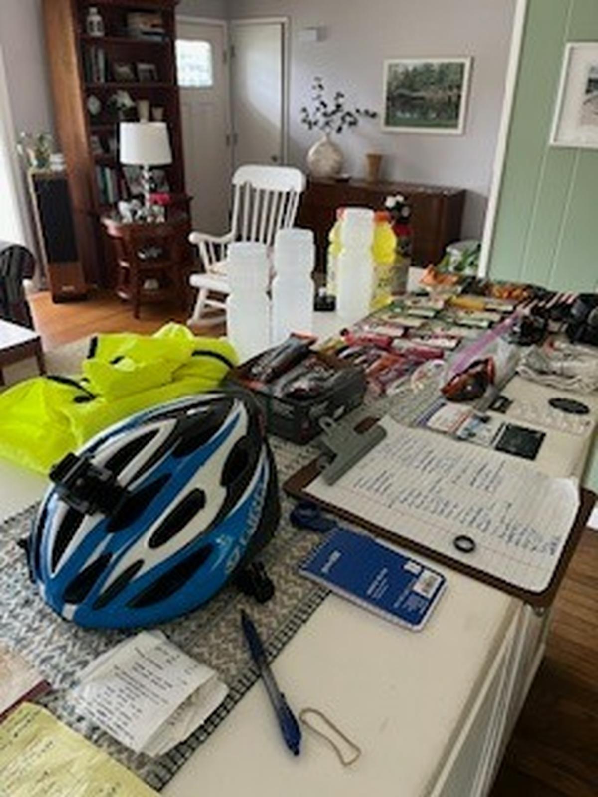 Everything Marc Warren packs onto his 1982 steel frame Panasonic bike for his 150-mile solo trip.