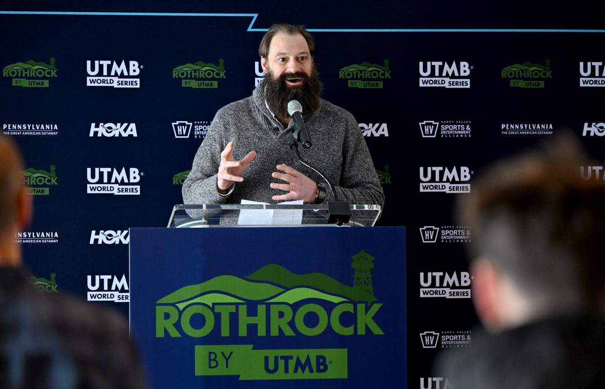 Nathan Reigner, Pennsylvania’s Director of Outdoor Recreation, talks about the Rothrock by UTMB race on Tuesday, Dec. 2, 2025. 