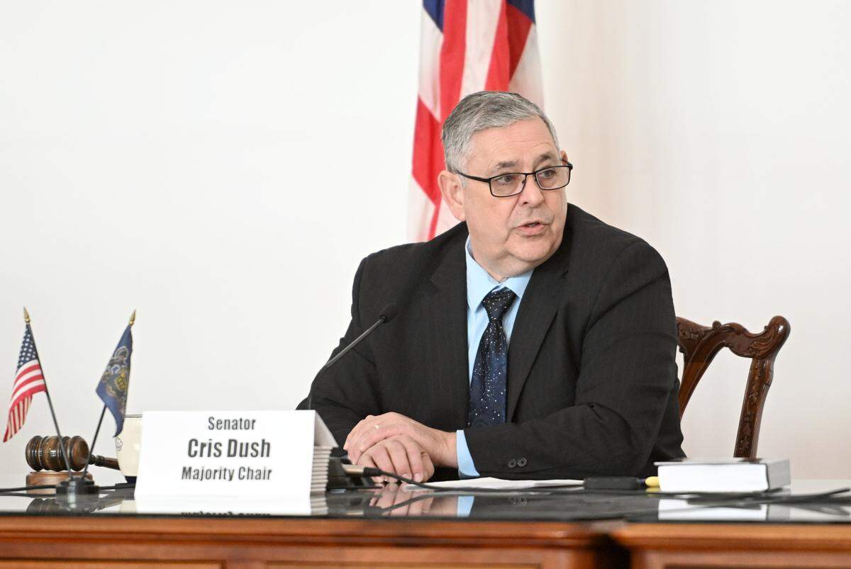 State Sen. Cris Dush, R-Jefferson County, hosted a public hearing to hear testimony about eminent domain and the property rights of farmers on Monday, Jan. 22, 2024.