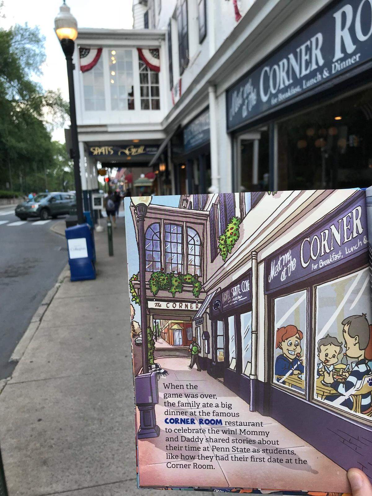 “A Weekend in Happy Valley” features State College landmarks and a scavenger hunt for Penn State symbols in the illustrations.