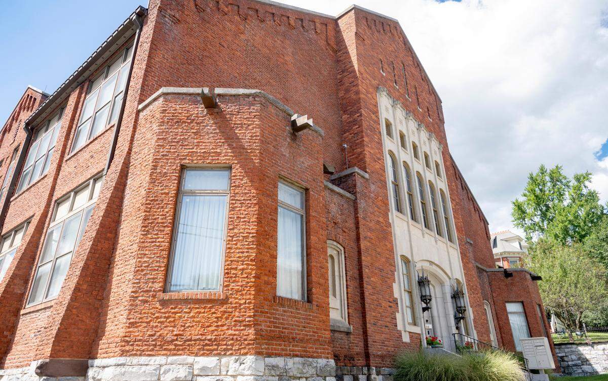 The original Armory building on the corner of North Spring Street and West Lamb Street.