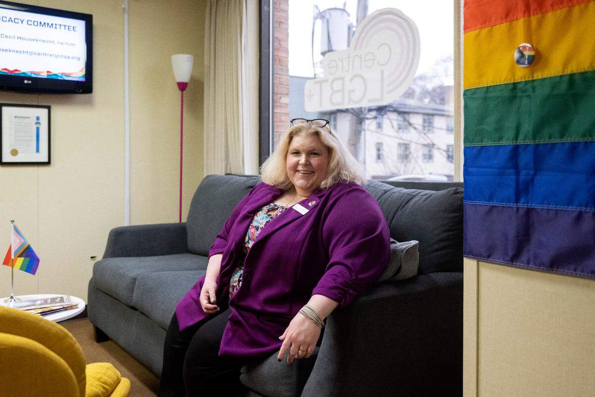 Executive Director of Centre LGBT+ Cat Cook in the new space in downtown State College.