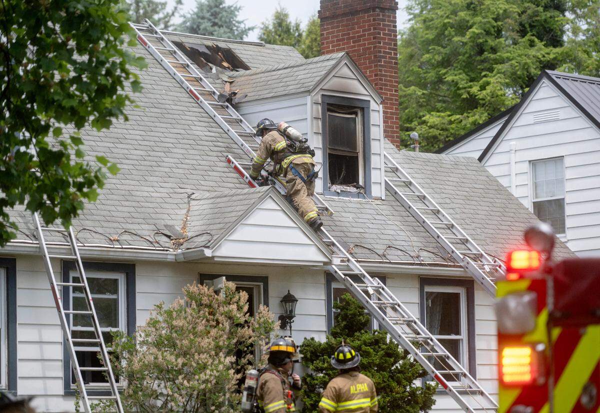 Emergency crews respond to a two story building fire on the 1100 block of West Beaver Avenue in Ferguson Township on Monday, June 5, 2023.
