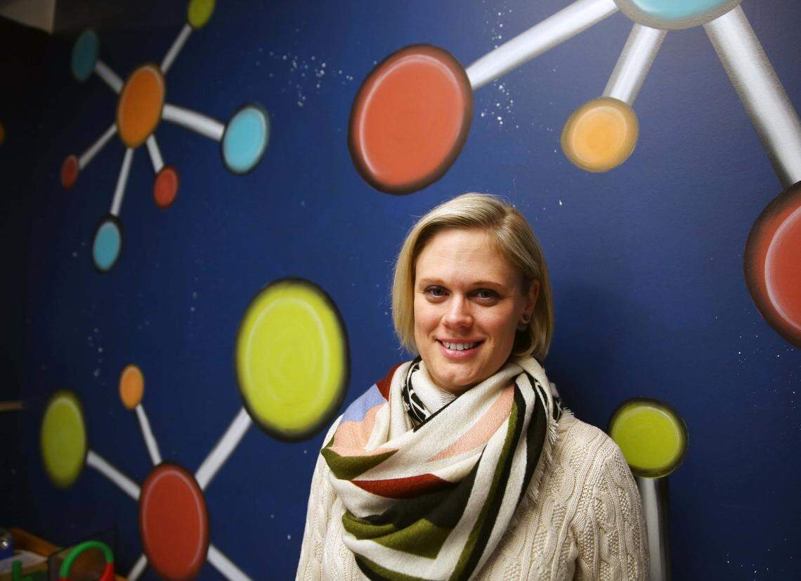 Michele Crowl, the executive director of Discovery Space, stands for a portrait on March 6, 2017.