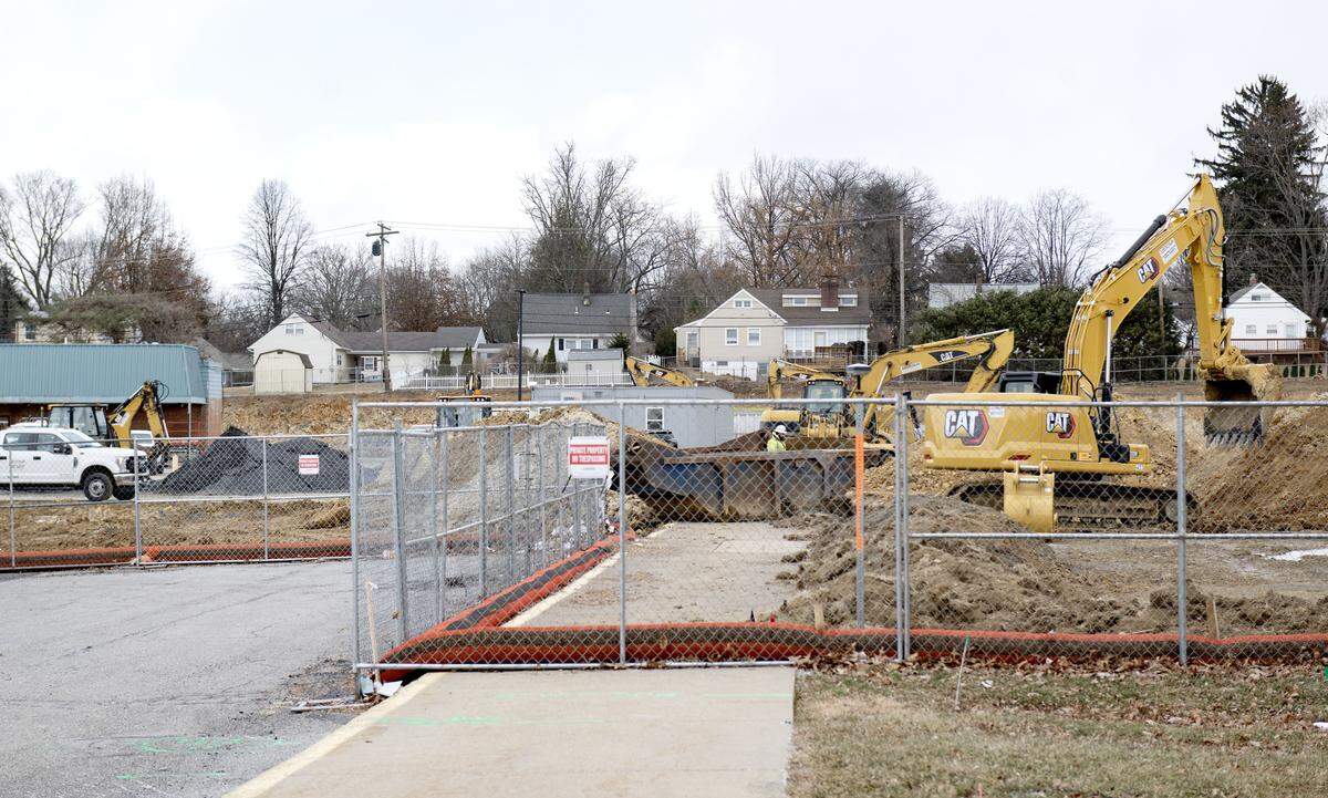 Former buildings are being demolished as construction is underway for the Retreat at Westerly on Thursday, Jan. 15, 2026.  