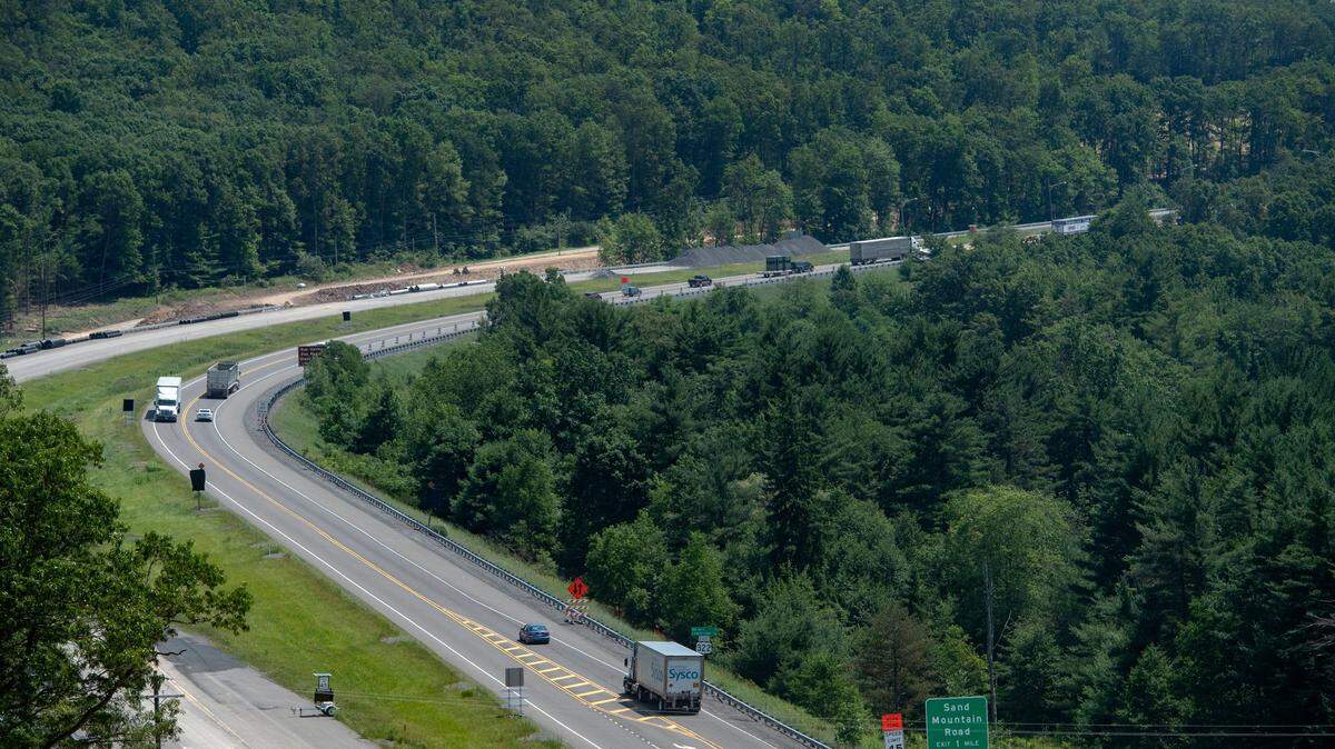 Work continues on the Route 322 Potters Mills Gap project.