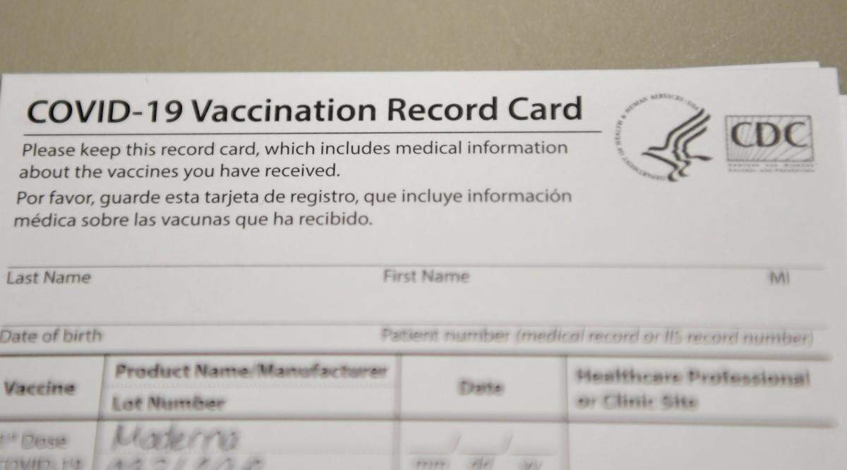 Patients receive a COVID-19 Vaccination Record after their first does, and will have to bring the card back for their second dose.