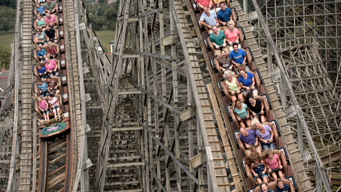 Lightning Racer at Hersheypark is seen in this file photo. The amusement park ranked among the most attended in North America in 2022, according to a report from the Themed Entertainment Association.