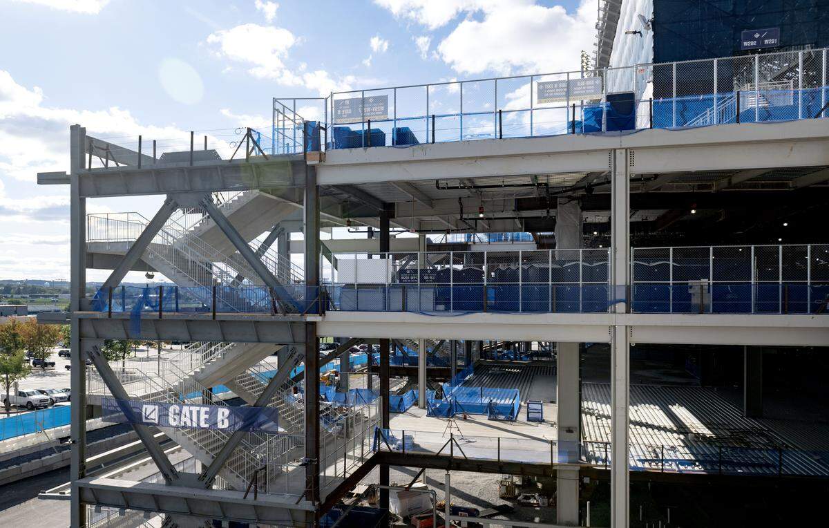 Stairs lead to the upper seats on the west side of Beaver Stadium on Friday, Aug. 29, 2025.  