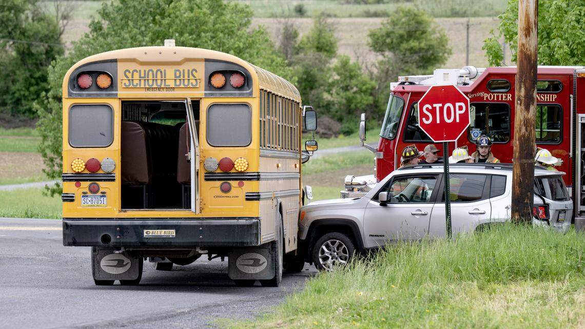 3 injured, school bus damaged in Penns Valley pileup. What to know