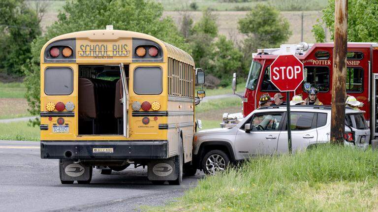 3 injured, school bus damaged in Penns Valley pileup. What to know