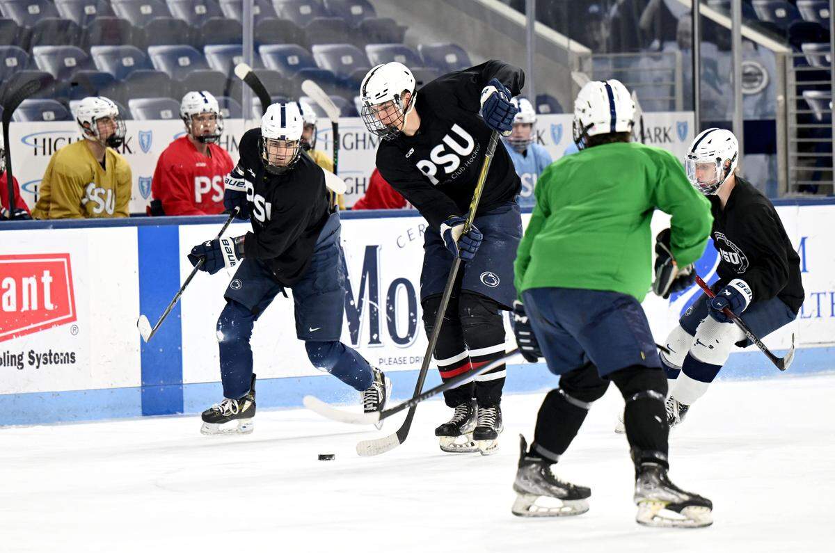 Penn State club hockey practices on Tuesday, Jan. 20, 2026 at Pegula Ice Arena. 
