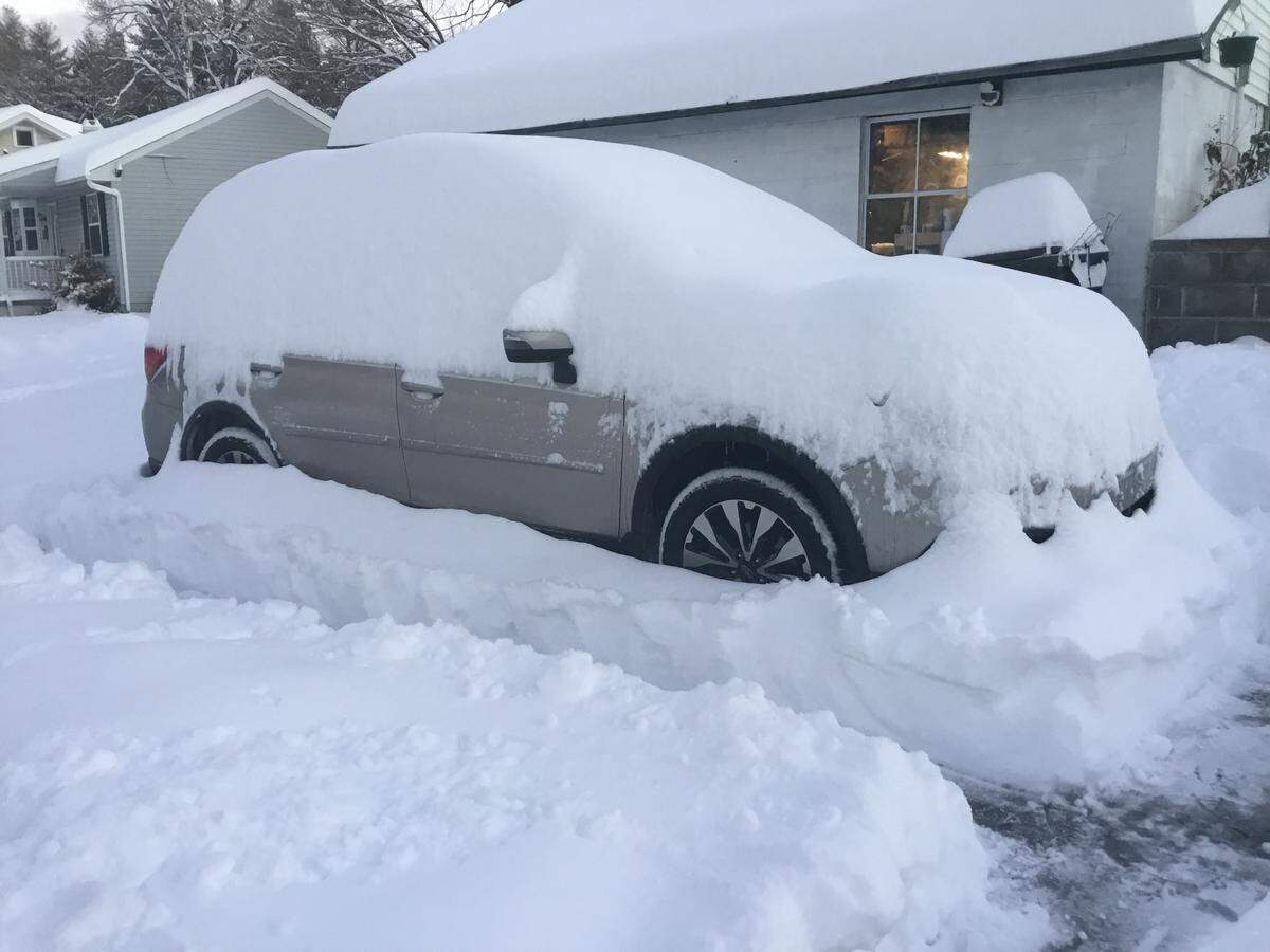 DJ Lilly in the northeast section of the Bellefonte Borough still had some digging out to do Thursday morning.