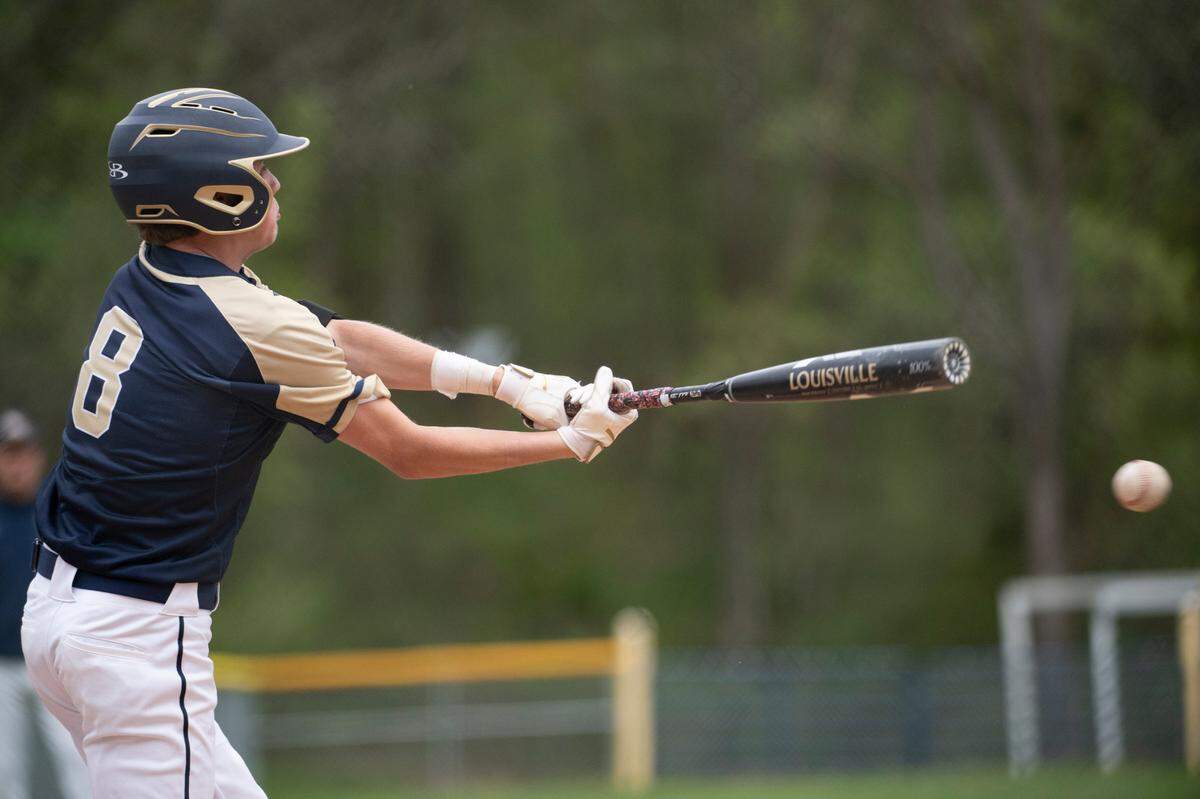 Penns Valley’s Kahale Burns hits a ball during a high school baseball game between Penns Valley and Bald Eagle Area High School on, Tuesday, May 4, 2021 in Spring Mills, Pa.