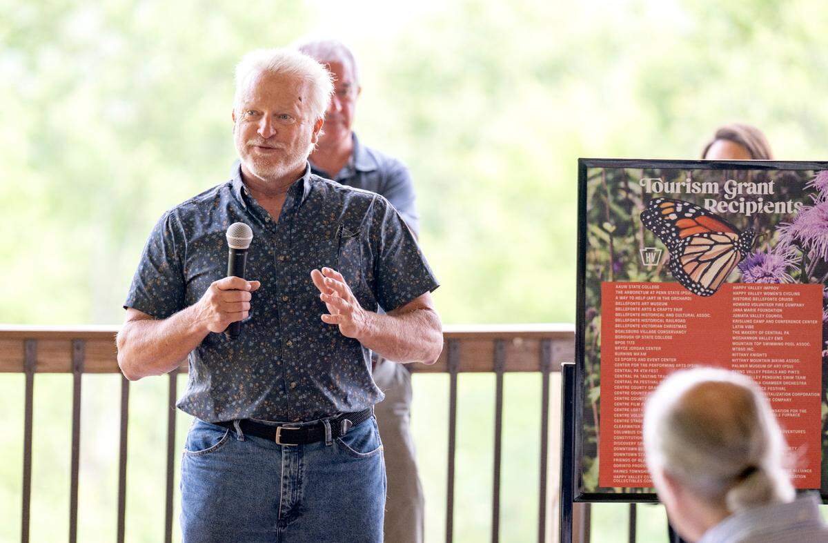 Dan Durachko from the Bellefonte Historical Railroad Society talks about what the organization offers during the Happy Valley Adventure Bureau 2025-2026 tourism grants celebration on Monday, June 9, 2025 at Rolling Rails Lodge.