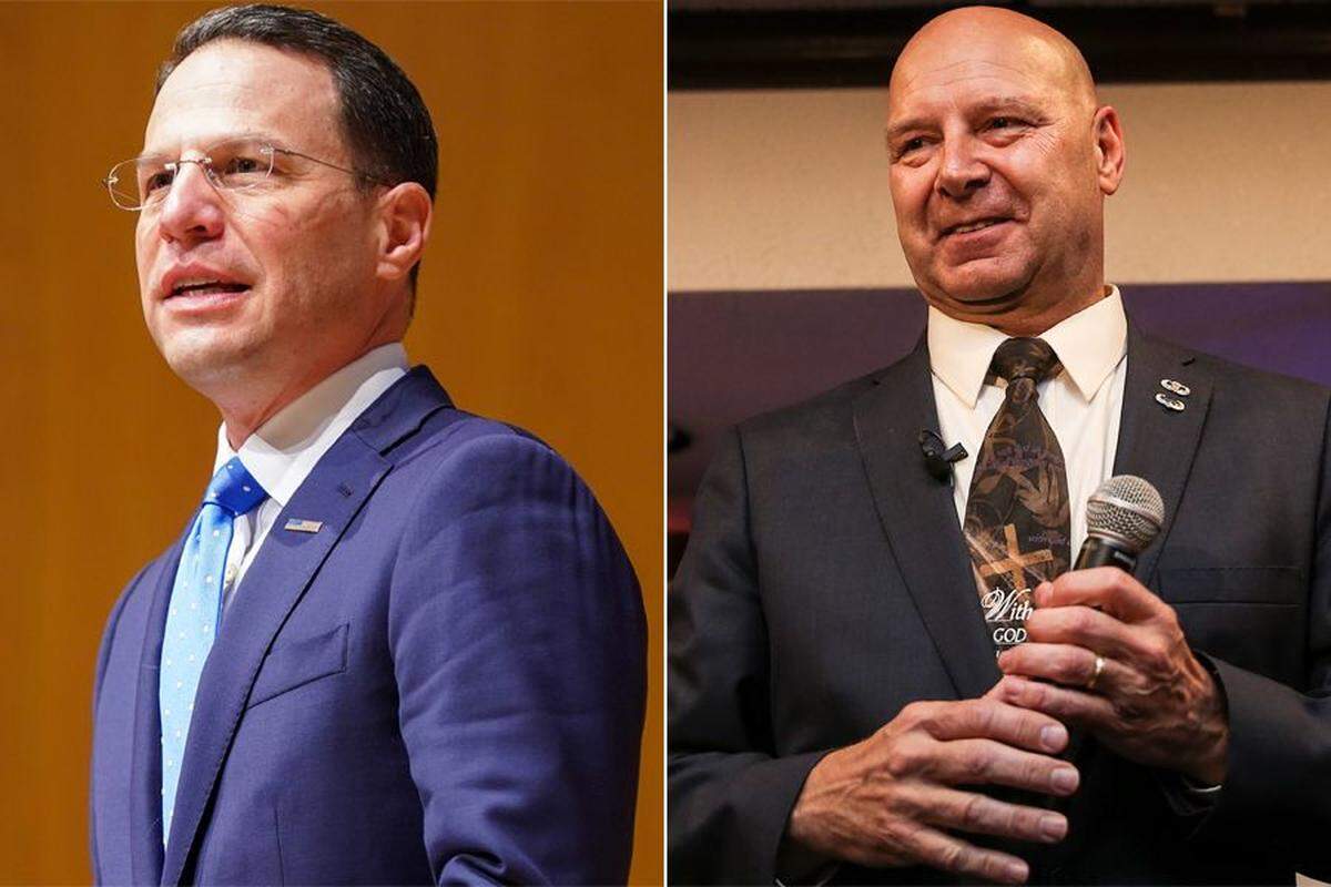 On Nov. 8, voters here will choose from among five candidates for governor including frontrunners Democratic Attorney General Josh Shapiro, left, and Republican state Sen. Doug Mastriano of Franklin County.