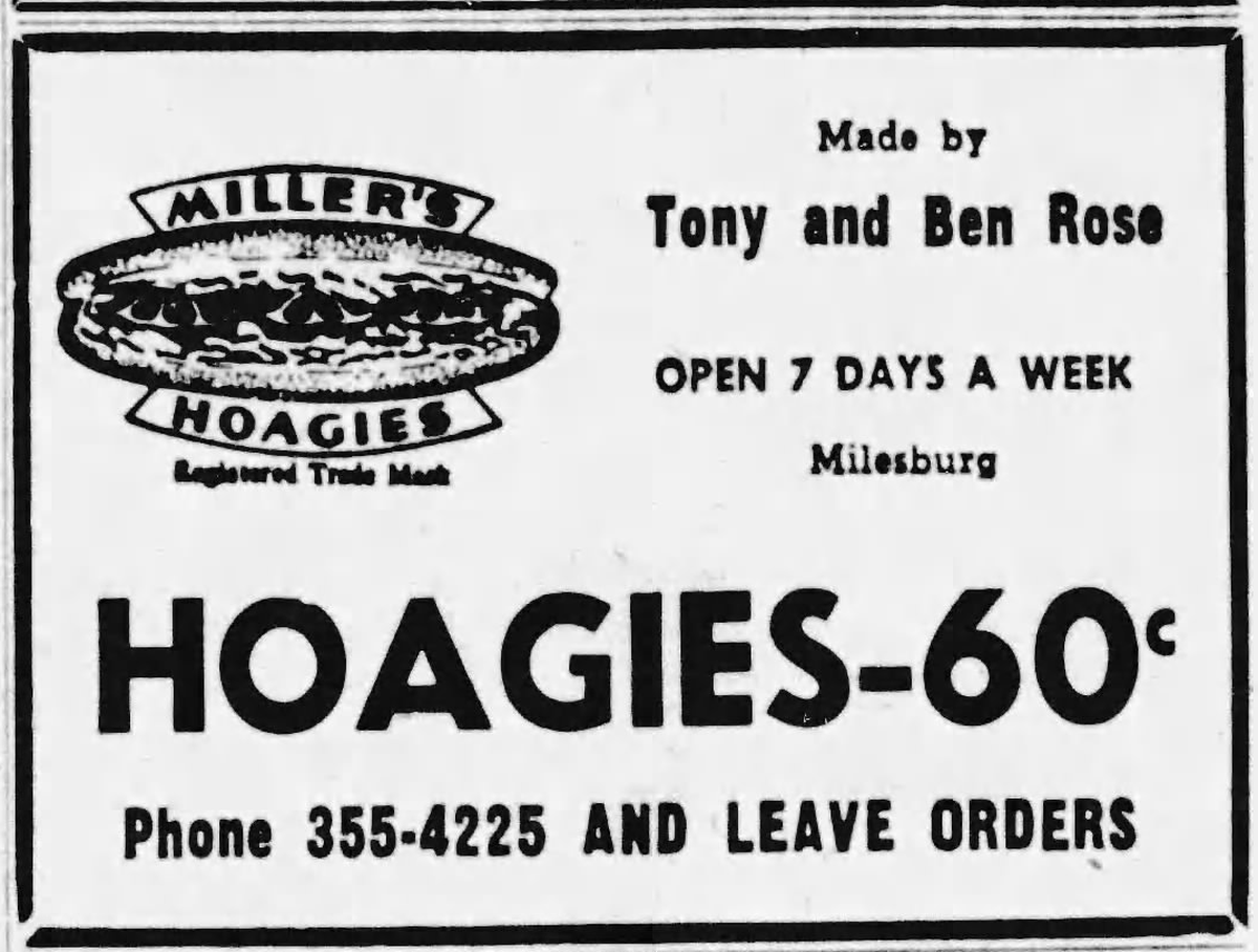 An ad for Miller’s Hoagies from June 21, 1969.