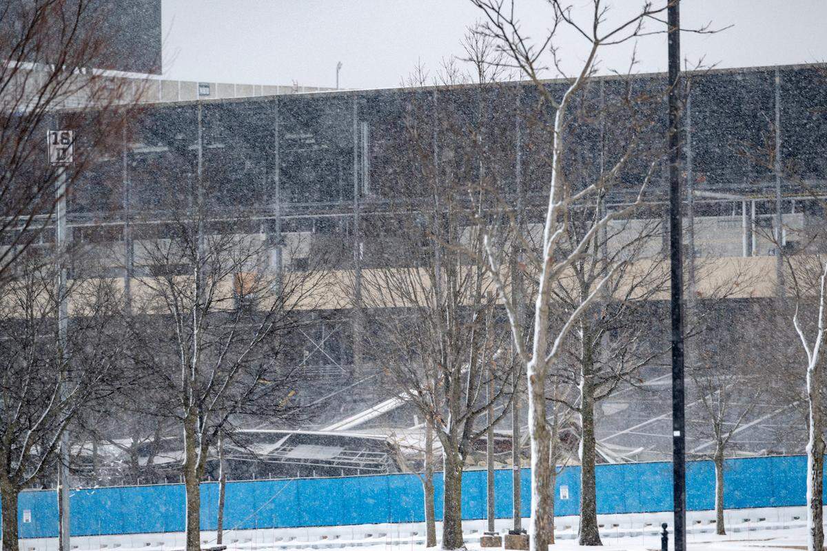 The press box at Beaver Stadium was brought down on Saturday, Jan. 4, 2025.