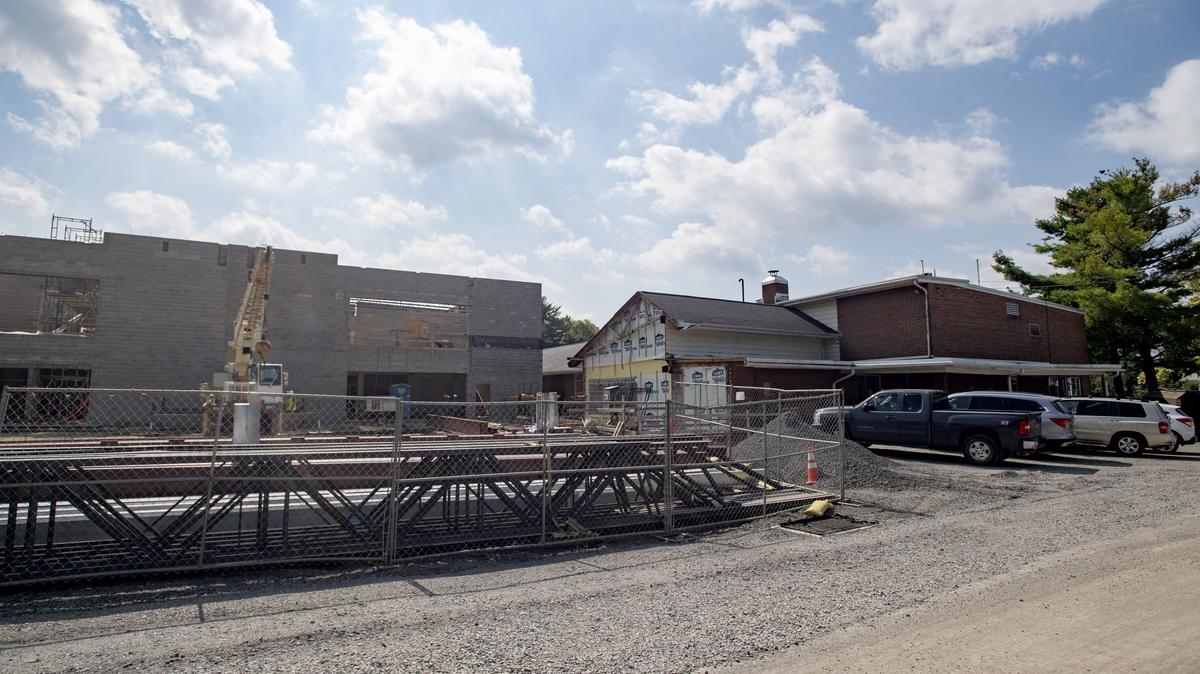 Construction at Corl Street Elementary continued on Tuesday, August 28, 2018.