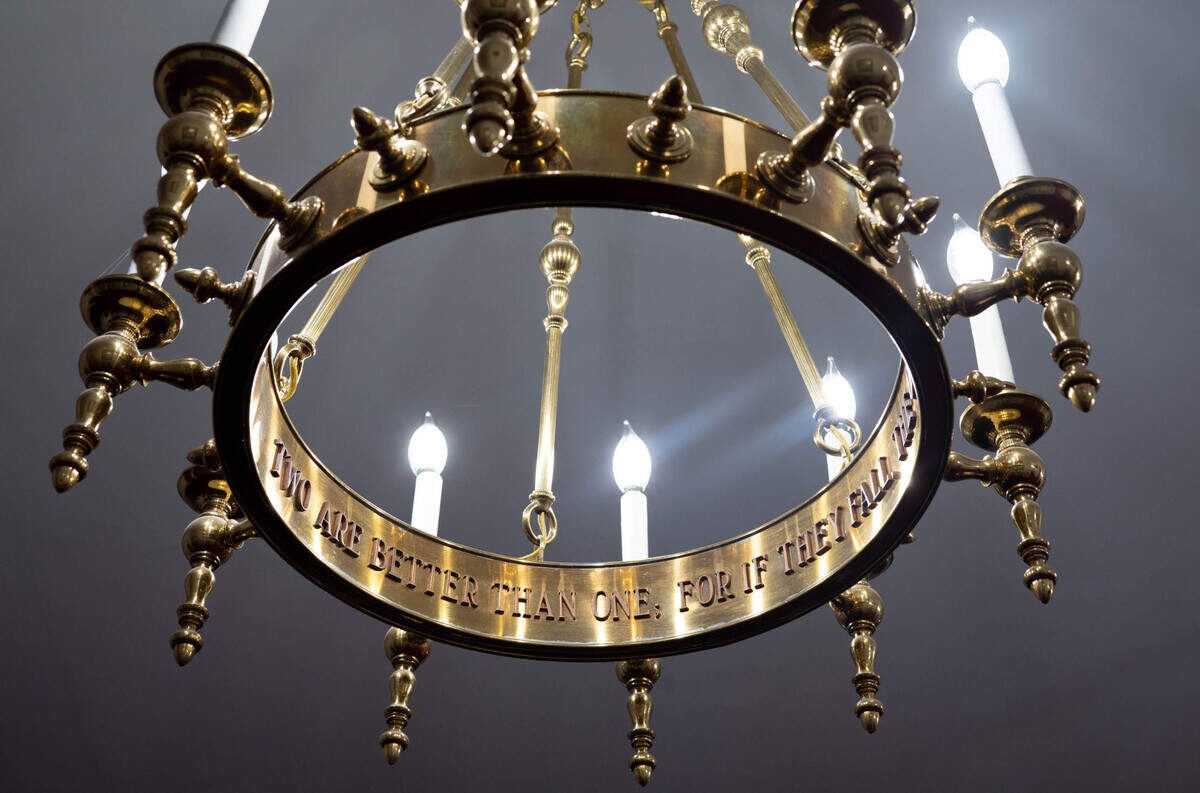A chandelier in the new Bellefonte Borough office on Thursday, Dec. 5, 2024.