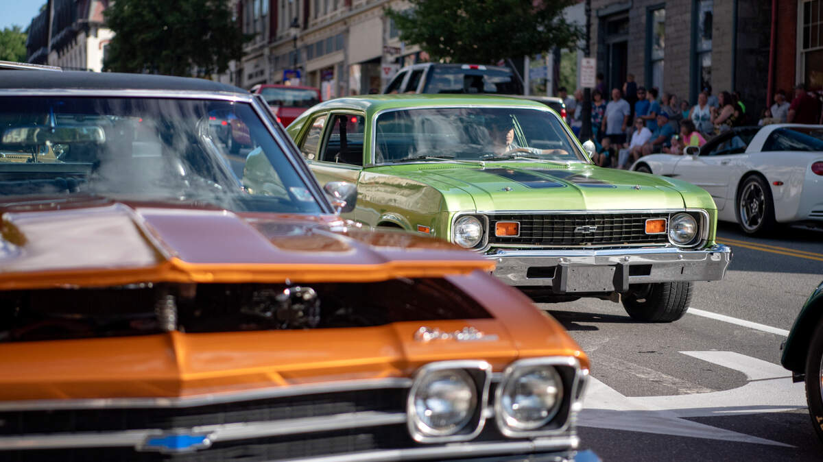 Cars cruise Allegheny Street for the Bellefonte Cruise on Friday, June 17, 2022.