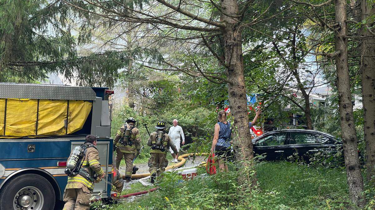 Firefighters from across the area were called to battle a blaze at 1052 Egypt Hollow Road in Union Township on Monday.