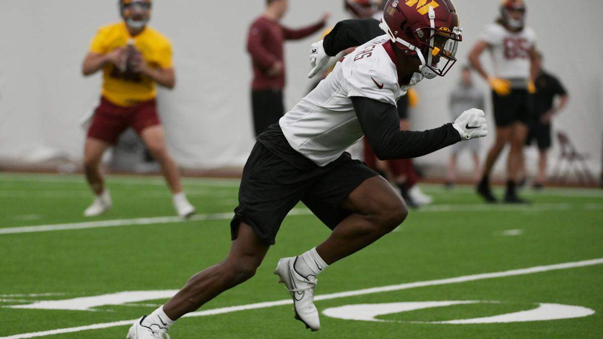 Commanders wide receiver Jahan Dotson was the 16th pick in the draft out of Penn State.