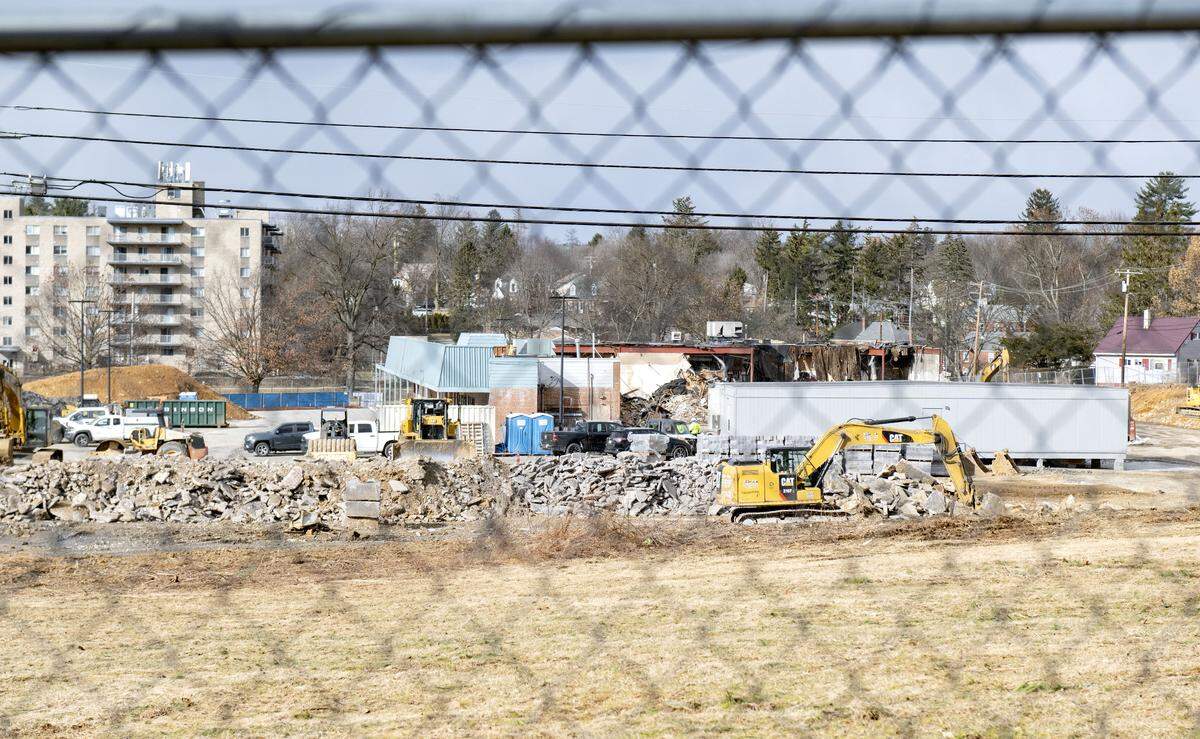 Former buildings are being demolished as construction is underway for the Retreat at Westerly on Thursday, Jan. 15, 2026.  
